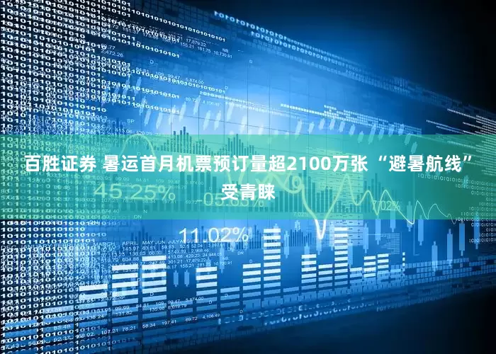 百胜证券 暑运首月机票预订量超2100万张 “避暑航线”受青睐